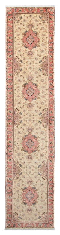 Tappeto corsia Tappeto Persero - Tabriz - Reale - 410 x 80 cm - beige