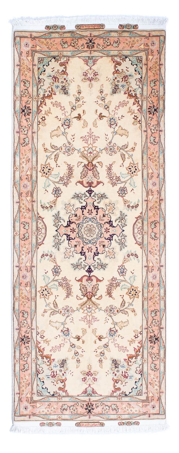 Tappeto corsia Tappeto Persero - Tabriz - Reale - 212 x 81 cm - beige