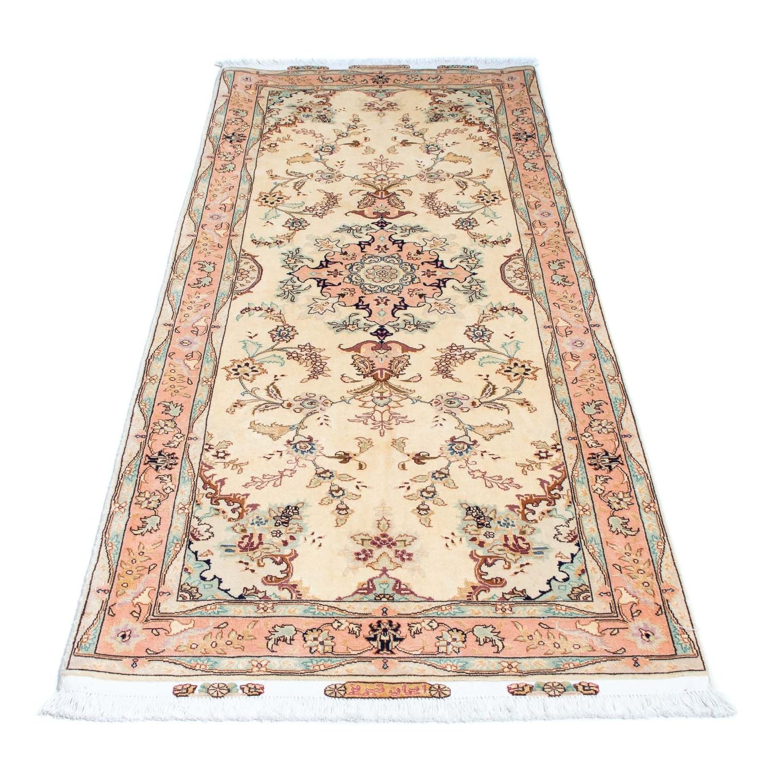 Tappeto corsia Tappeto Persero - Tabriz - Reale - 212 x 81 cm - beige