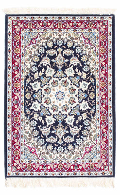 Tappeto Persero - Isfahan - Premio - 104 x 72 cm - blu scuro
