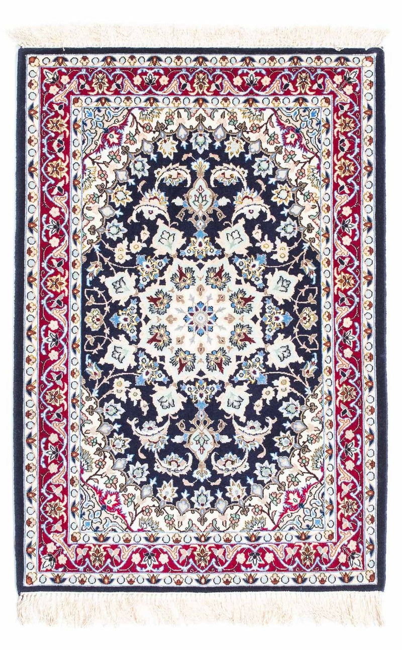 Tappeto Persero - Isfahan - Premio - 104 x 72 cm - blu scuro