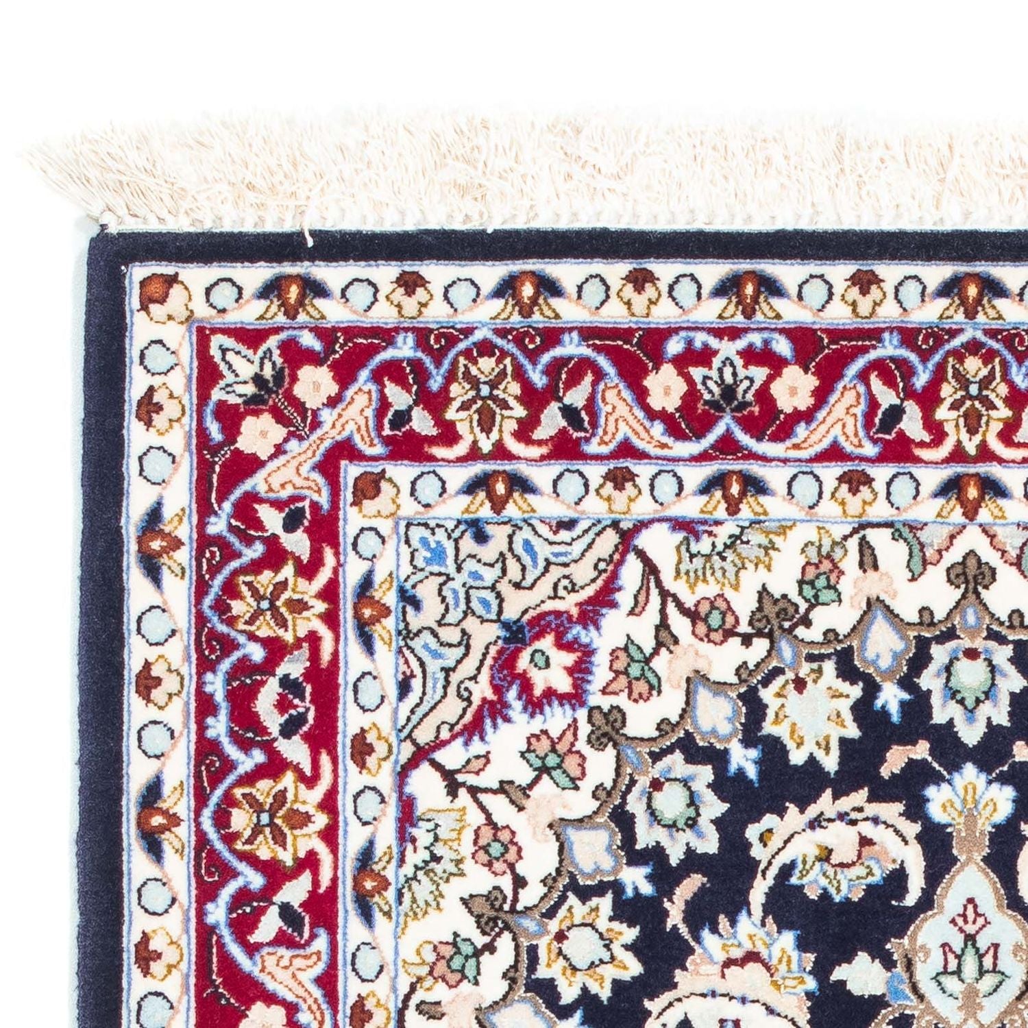 Tappeto Persero - Isfahan - Premio - 104 x 72 cm - blu scuro