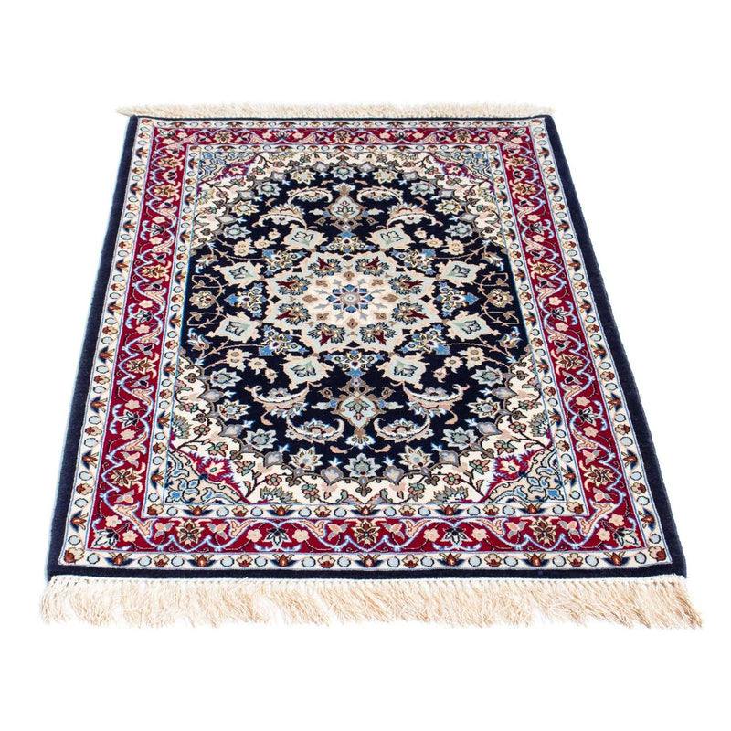 Tappeto Persero - Isfahan - Premio - 104 x 72 cm - blu scuro