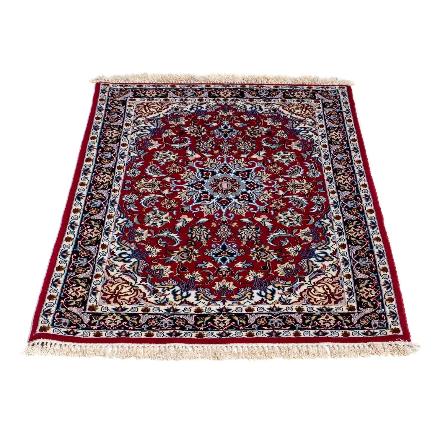 Tappeto Persero - Isfahan - Premio - 101 x 71 cm - rosso scuro