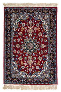 Tappeto Persero - Isfahan - Premio - 100 x 70 cm - rosso scuro
