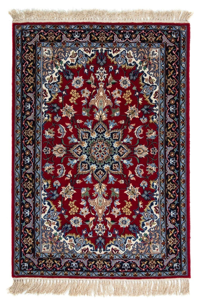 Tappeto Persero - Isfahan - Premio - 100 x 70 cm - rosso scuro