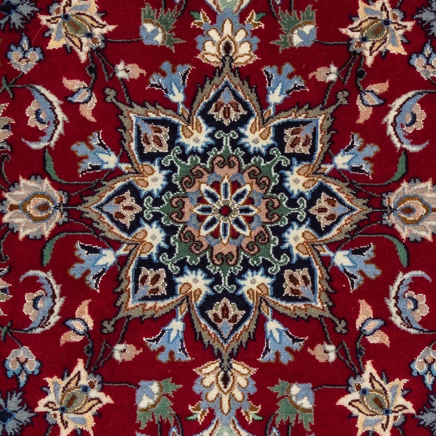 Tappeto Persero - Isfahan - Premio - 100 x 70 cm - rosso scuro