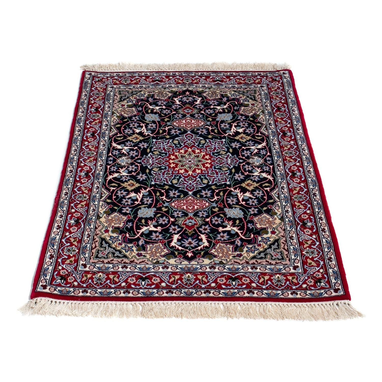 Tappeto Persero - Isfahan - Premio - 105 x 70 cm - rosso scuro