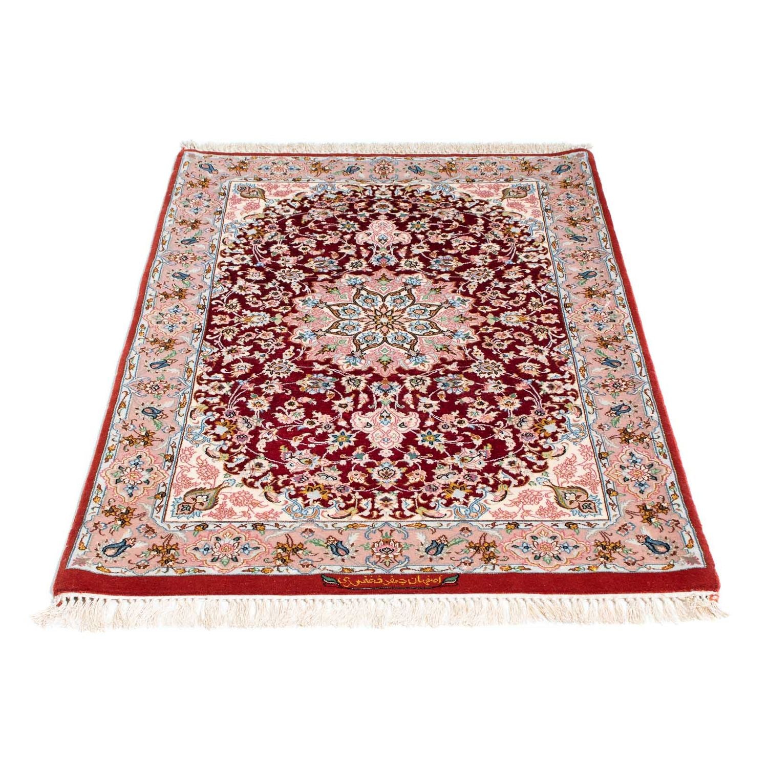Tappeto Persero - Isfahan - Premio - 123 x 83 cm - rosso