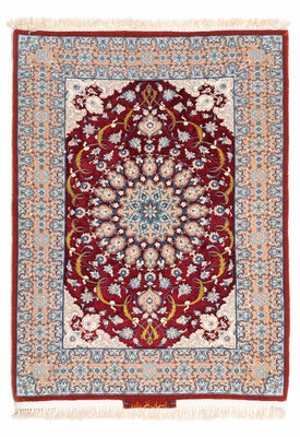 Tappeto Persero - Isfahan - Premio - 119 x 84 cm - rosso scuro
