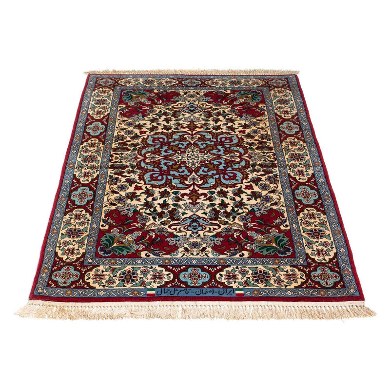 Tappeto Persero - Isfahan - Premio - 137 x 90 cm - rosso scuro