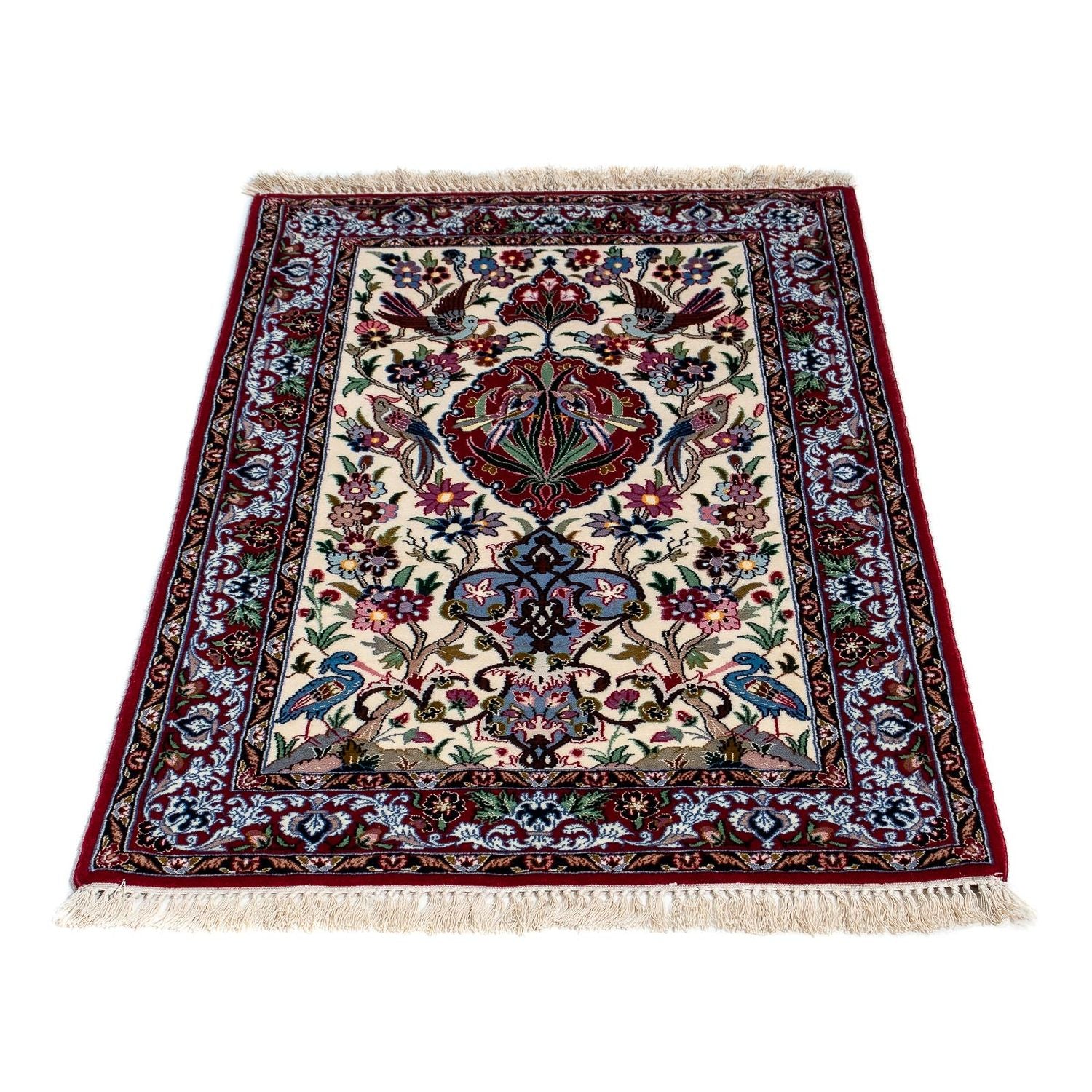 Tappeto Persero - Isfahan - Premio - 105 x 67 cm - rosso scuro