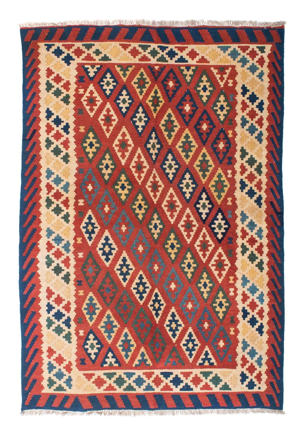 Tappeto Kelim - Orientale - 206 x 156 cm - rosso scuro