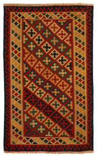 Tappeto Kelim - Orientale - 211 x 146 cm - rosso scuro