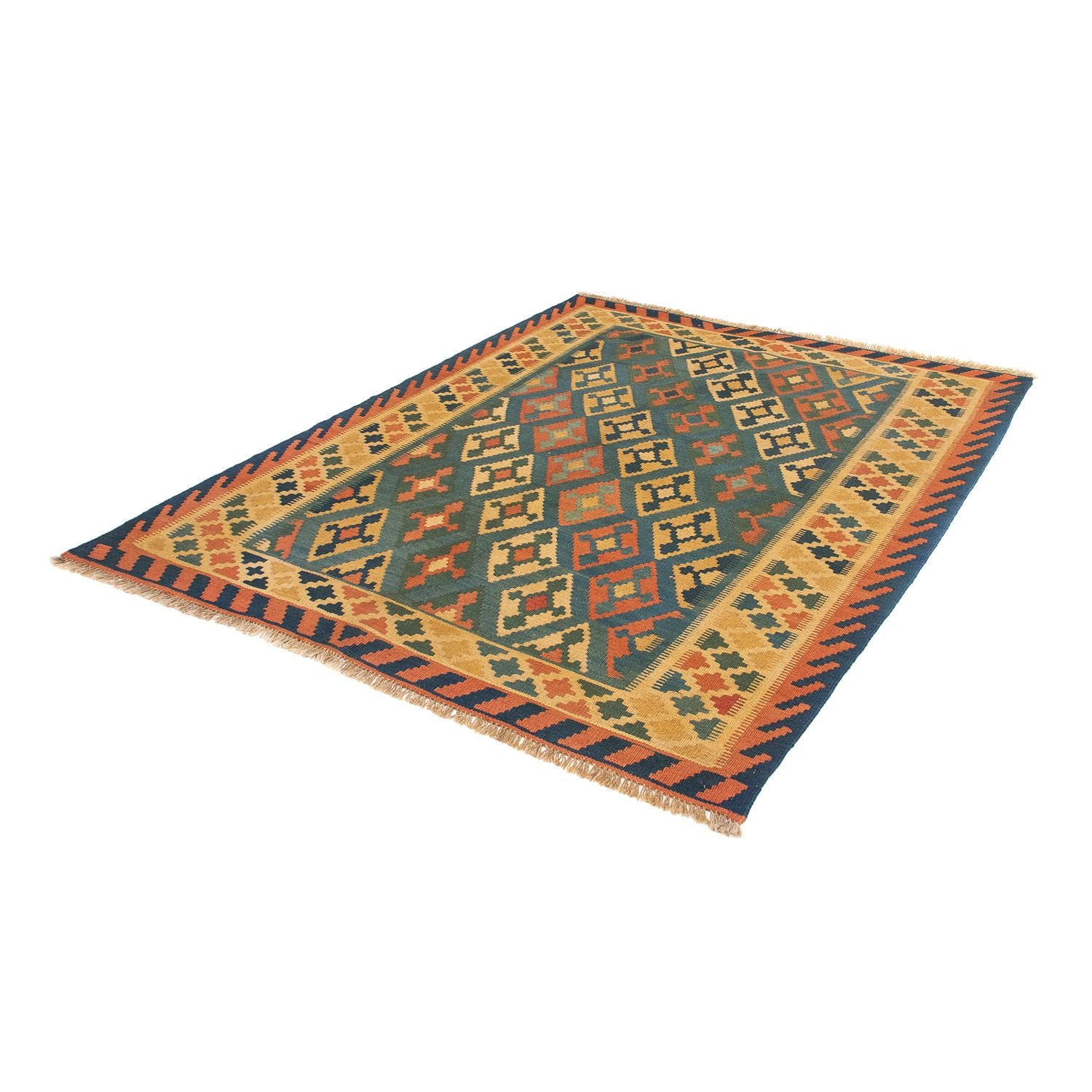 Tappeto Kelim - Orientale - 203 x 155 cm - blu scuro