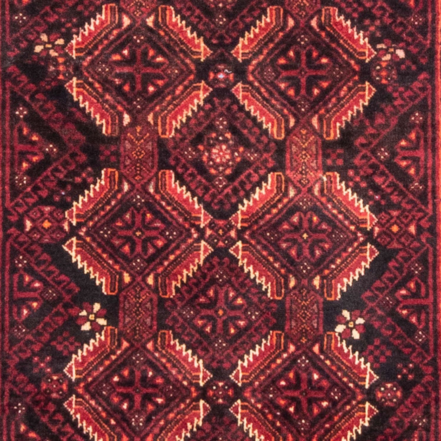 Tappeto corsia Tappeto Belutsch - 216 x 102 cm - rosso scuro