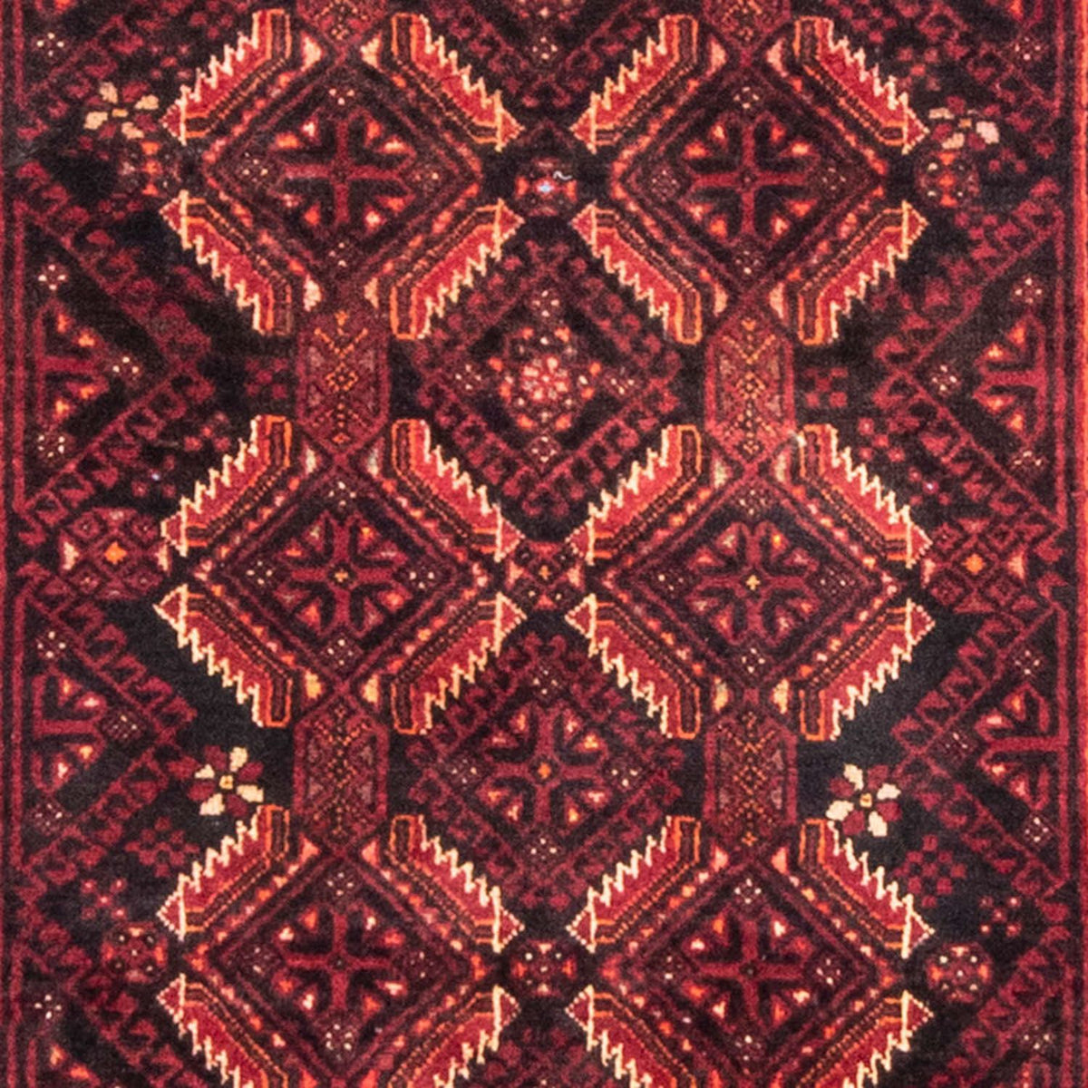 Tappeto corsia Tappeto Belutsch - 216 x 102 cm - rosso scuro