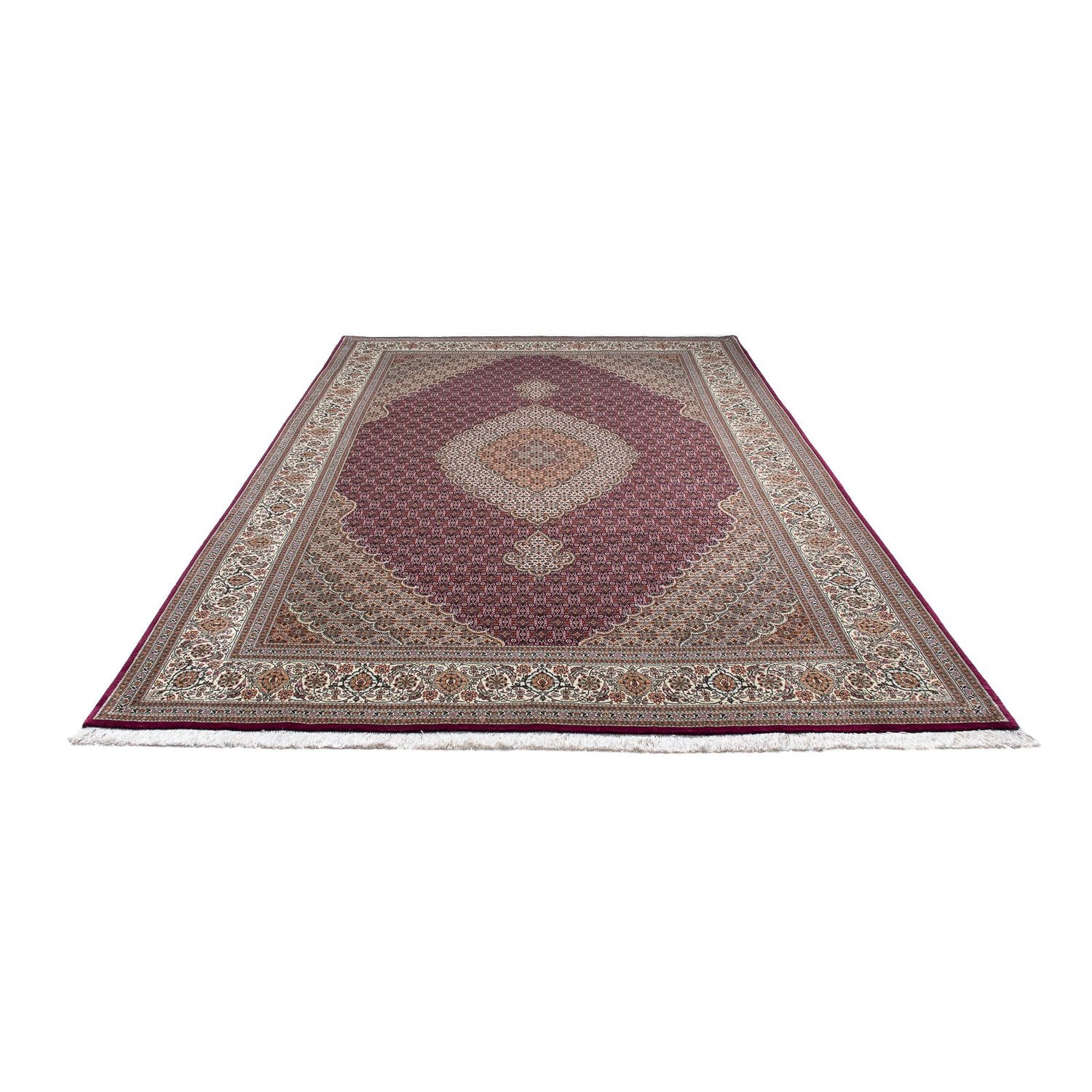 Tappeto Persero - Tabriz - 302 x 203 cm - rosso scuro