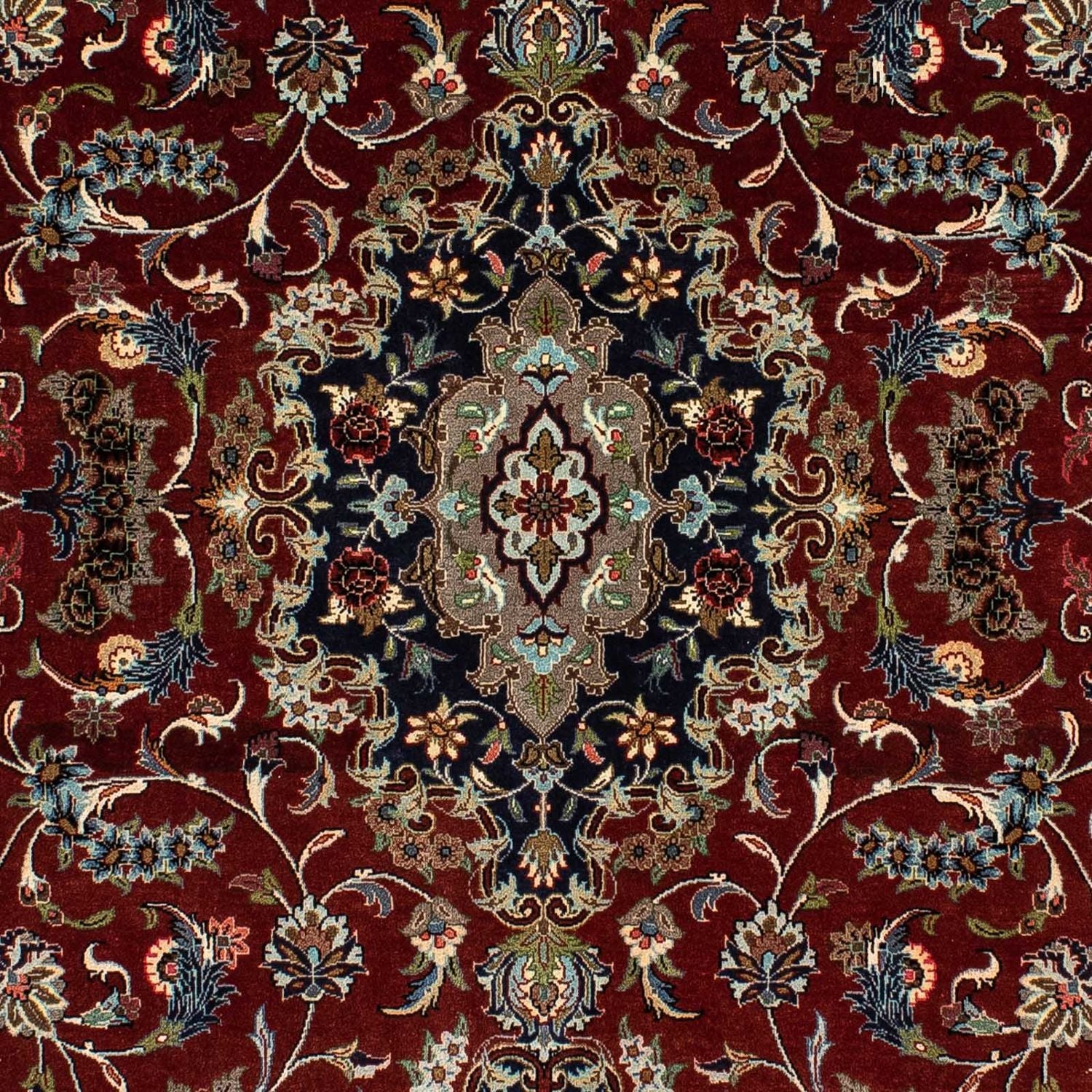Tappeto Persero - Ghom - 204 x 138 cm - rosso scuro