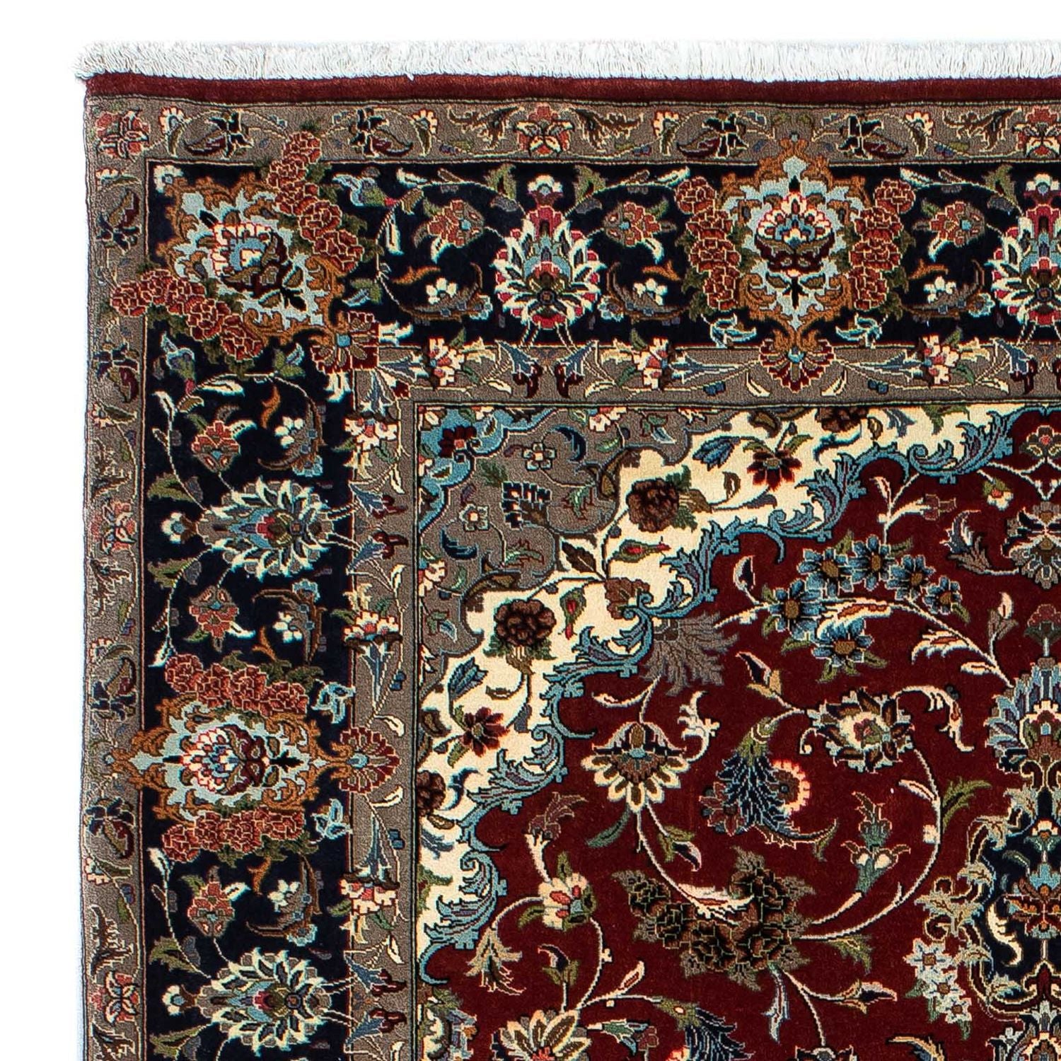 Tappeto Persero - Ghom - 204 x 138 cm - rosso scuro