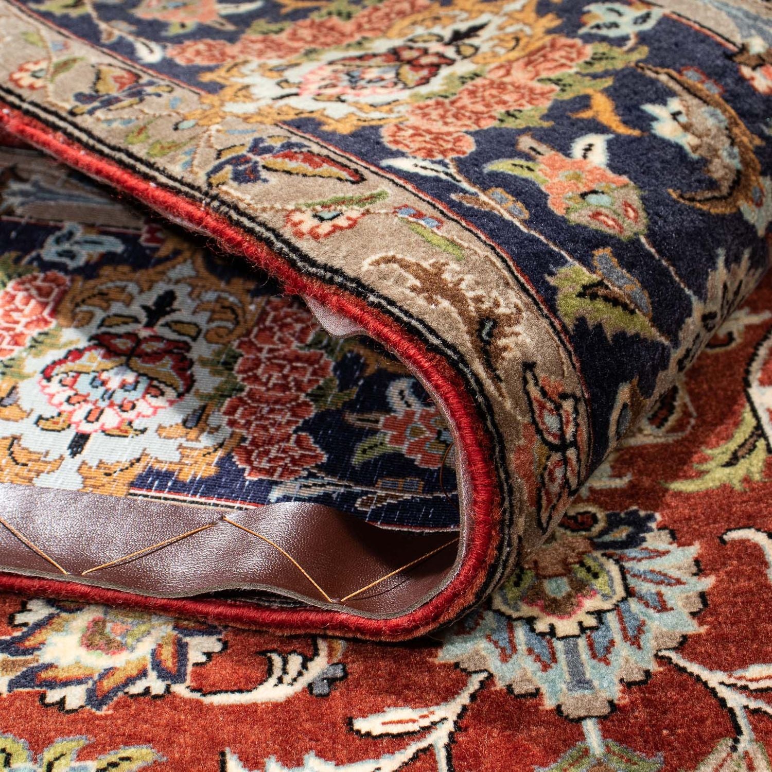 Tappeto Persero - Ghom - 204 x 138 cm - rosso scuro