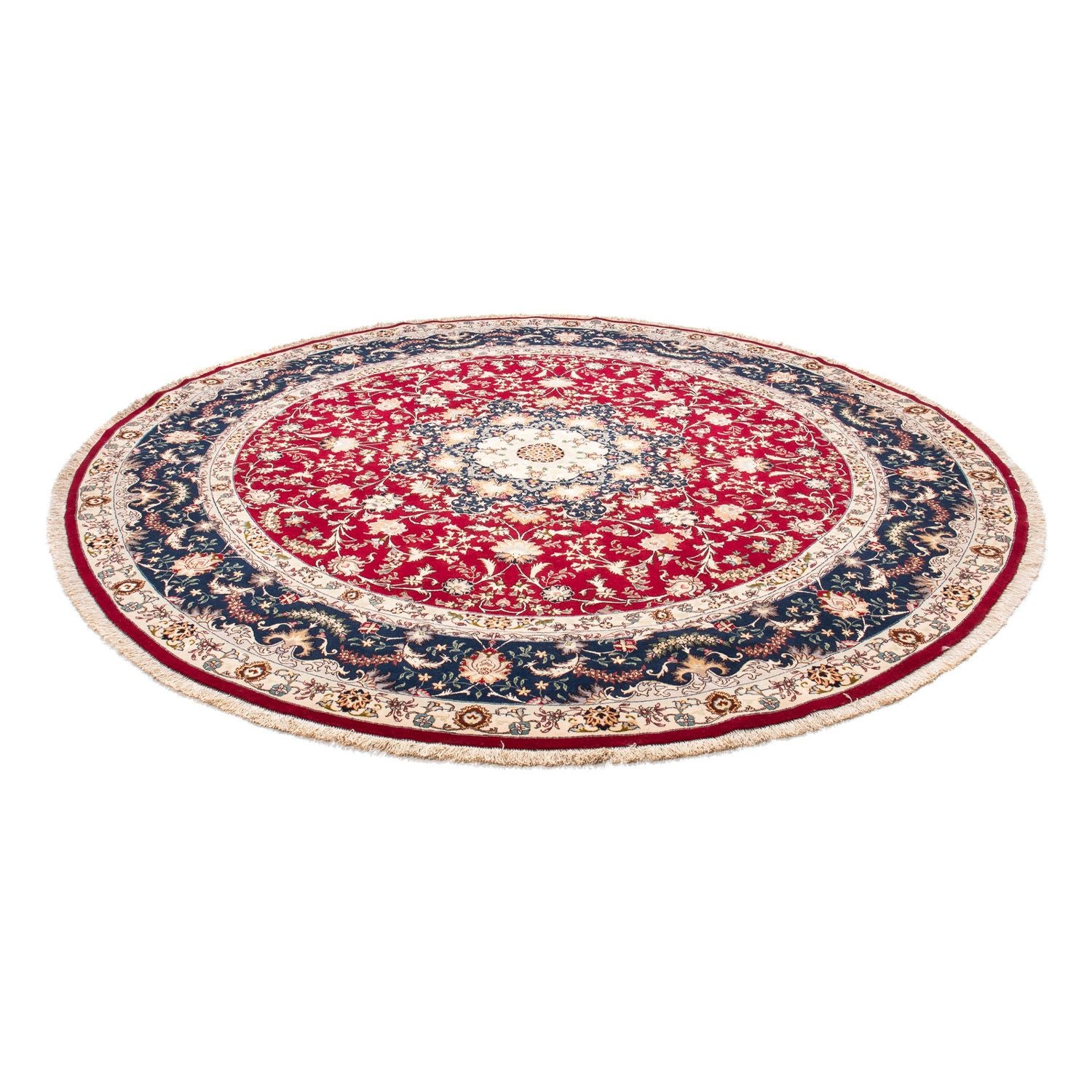 Tappeto Persero - Tabriz - Reale rotondo  - 250 x 250 cm - rosso scuro