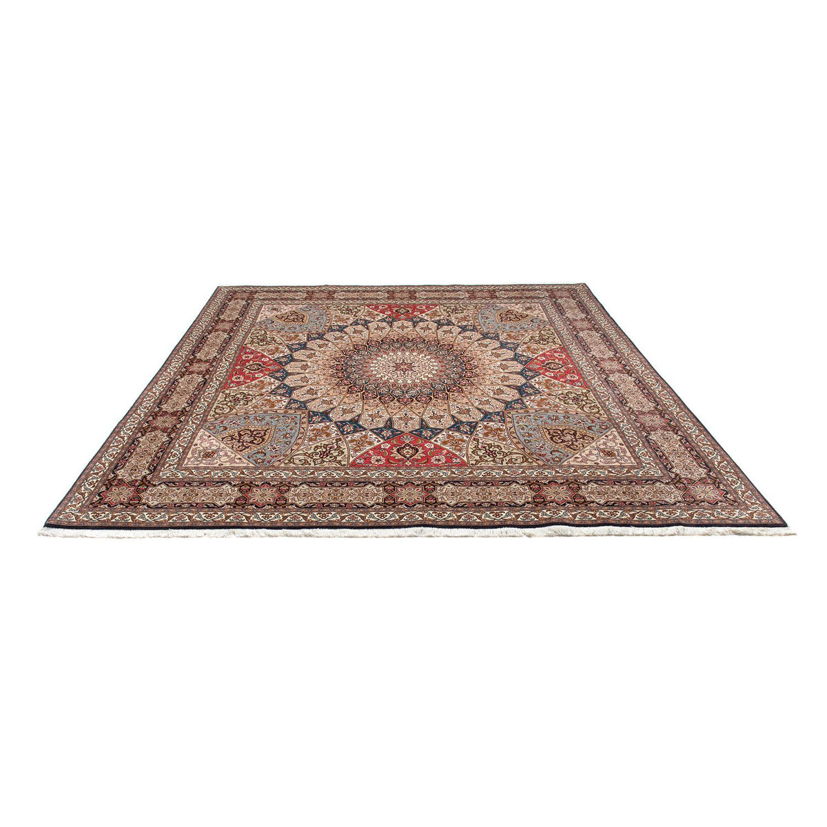 Tappeto Persero - Tabriz - Reale quadrato  - 253 x 251 cm - marrone chiaro