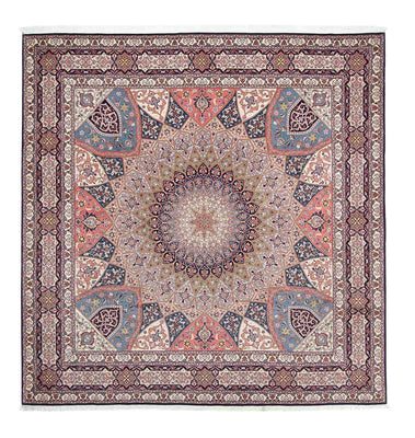 Tappeto Persero - Tabriz - Reale quadrato  - 257 x 255 cm - marrone chiaro