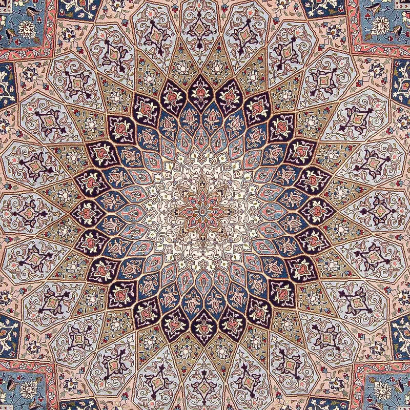 Tappeto Persero - Tabriz - Reale quadrato  - 257 x 255 cm - marrone chiaro