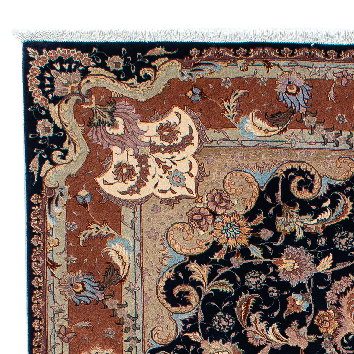 Tappeto Persero - Tabriz - Reale - 200 x 155 cm - blu scuro