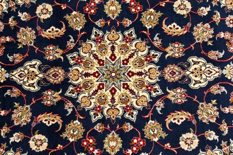 Tappeto Persero - Isfahan - Premio - 171 x 108 cm - blu scuro