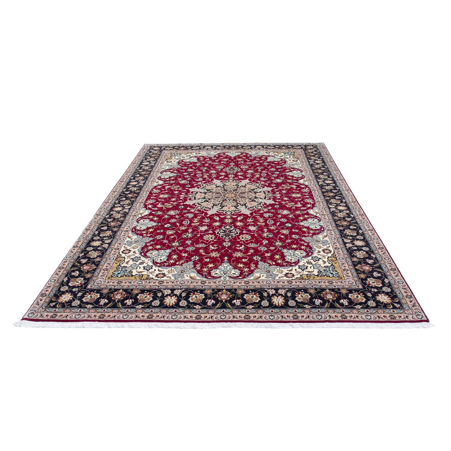Tappeto Persero - Tabriz - Reale - 307 x 204 cm - rosso scuro