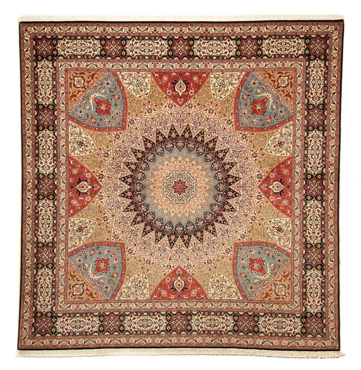 Tappeto Persero - Tabriz - Reale quadrato  - 254 x 250 cm - multicolore