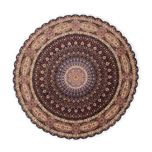 Tappeto Persero - Tabriz - Reale rotondo  - 240 x 240 cm - blu scuro