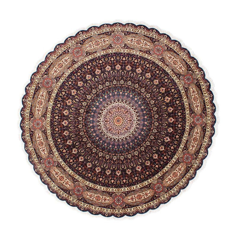 Tappeto Persero - Tabriz - Reale rotondo  - 240 x 240 cm - blu scuro