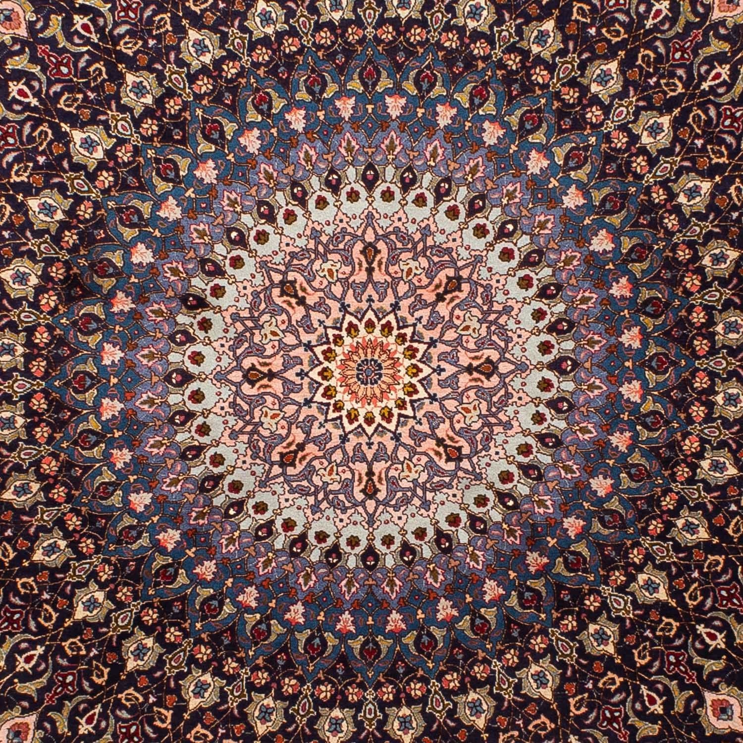 Tappeto Persero - Tabriz - Reale rotondo  - 240 x 240 cm - blu scuro