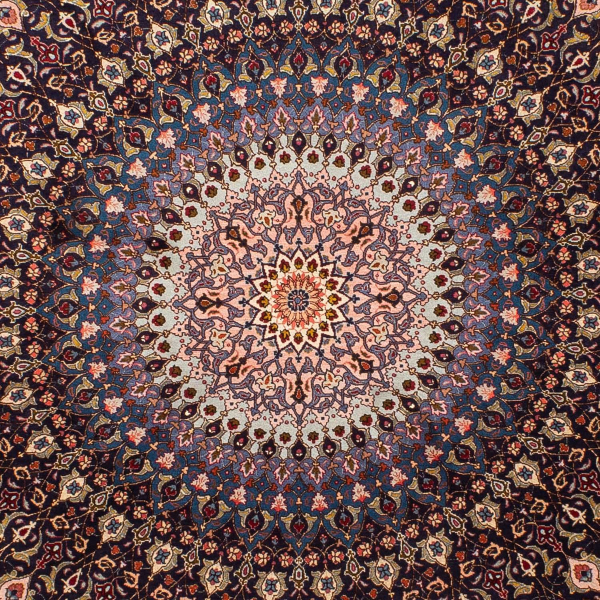 Tappeto Persero - Tabriz - Reale rotondo  - 240 x 240 cm - blu scuro