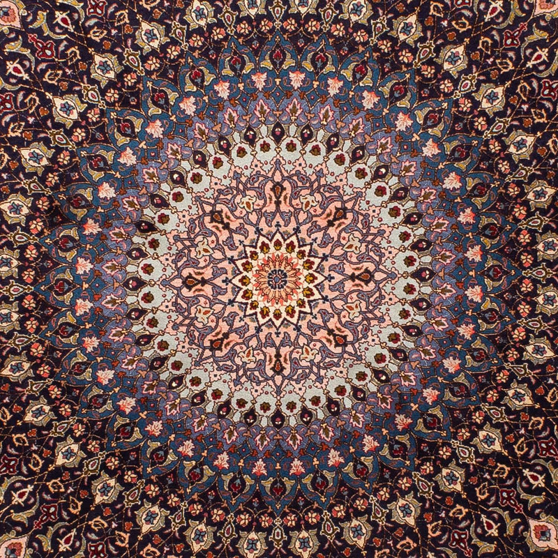 Tappeto Persero - Tabriz - Reale rotondo  - 240 x 240 cm - blu scuro