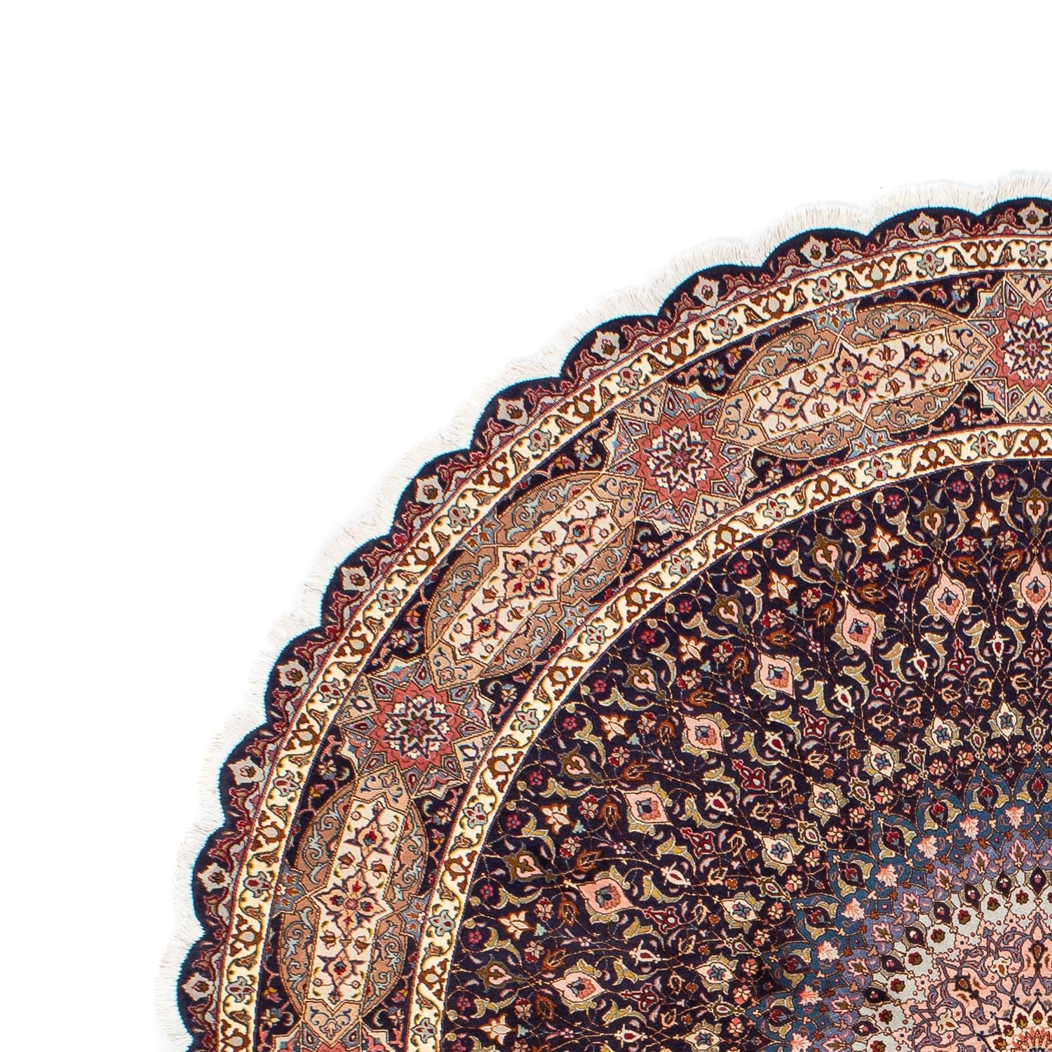 Tappeto Persero - Tabriz - Reale rotondo  - 240 x 240 cm - blu scuro