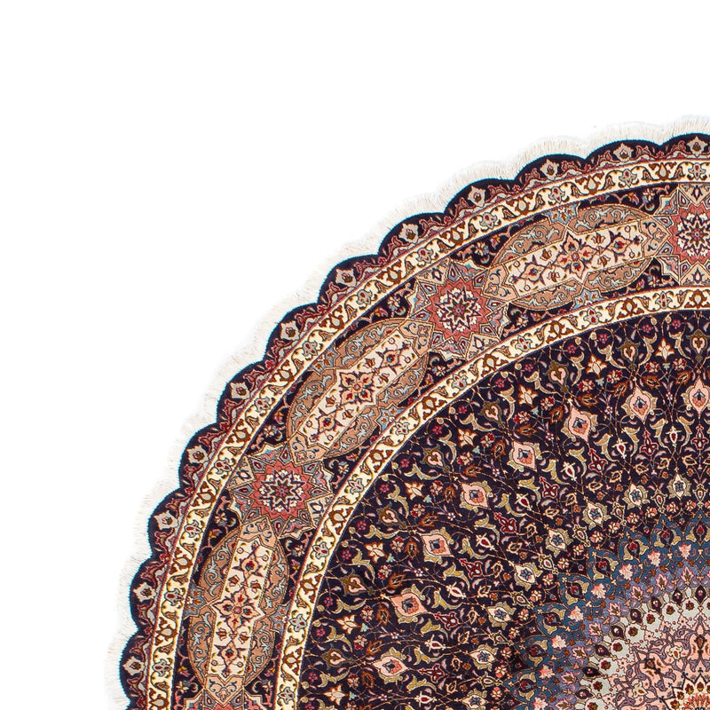 Tappeto Persero - Tabriz - Reale rotondo  - 240 x 240 cm - blu scuro