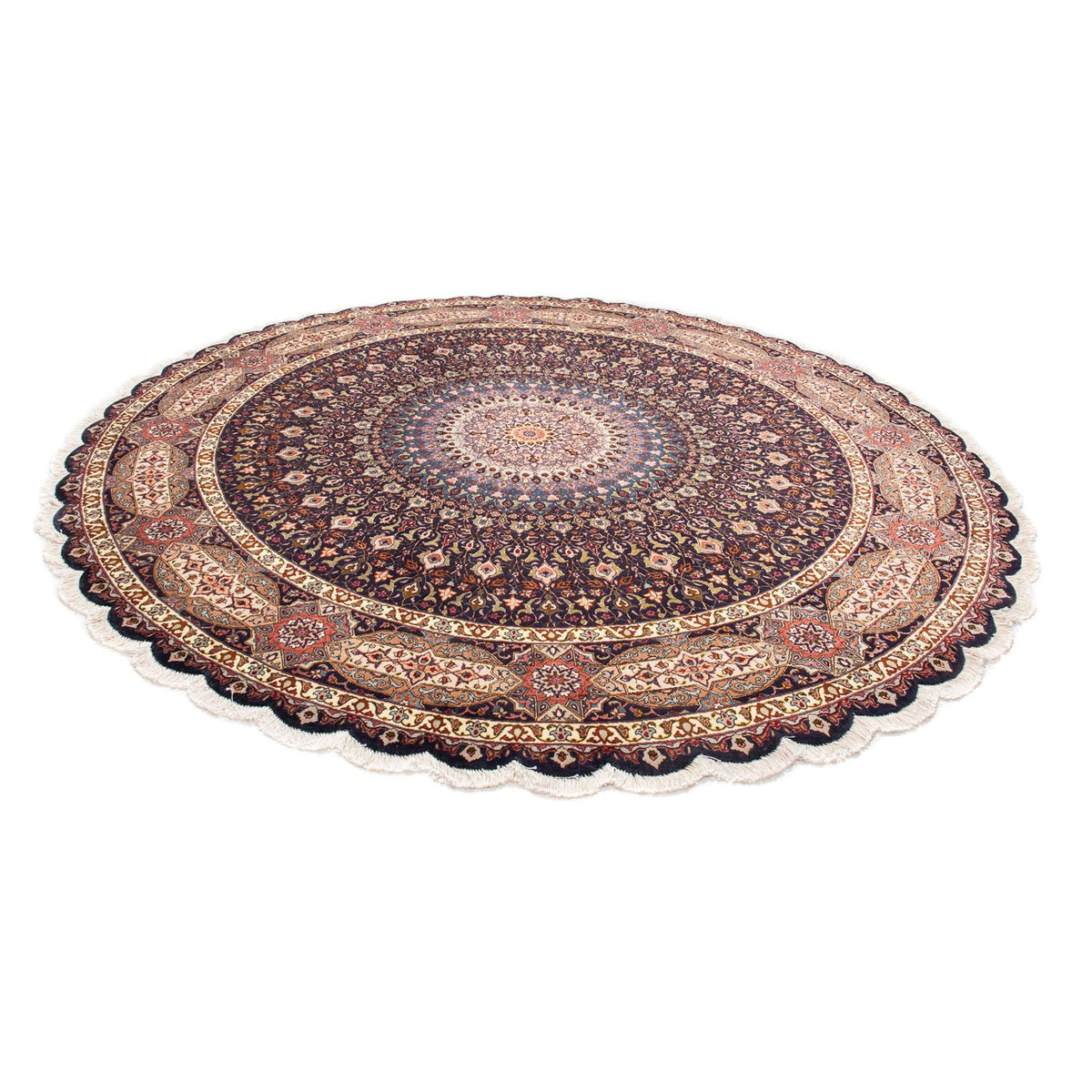 Tappeto Persero - Tabriz - Reale rotondo  - 240 x 240 cm - blu scuro