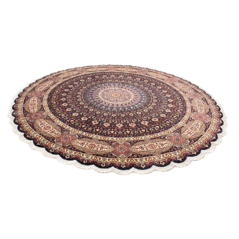 Tappeto Persero - Tabriz - Reale rotondo  - 240 x 240 cm - blu scuro