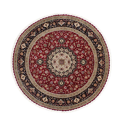 Tappeto Persero - Tabriz - Reale rotondo  - 245 x 245 cm - rosso scuro