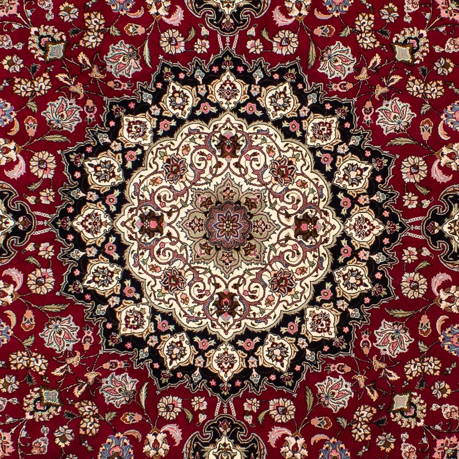 Tappeto Persero - Tabriz - Reale rotondo  - 245 x 245 cm - rosso scuro