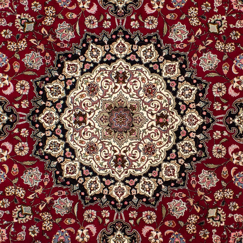Tappeto Persero - Tabriz - Reale rotondo  - 245 x 245 cm - rosso scuro
