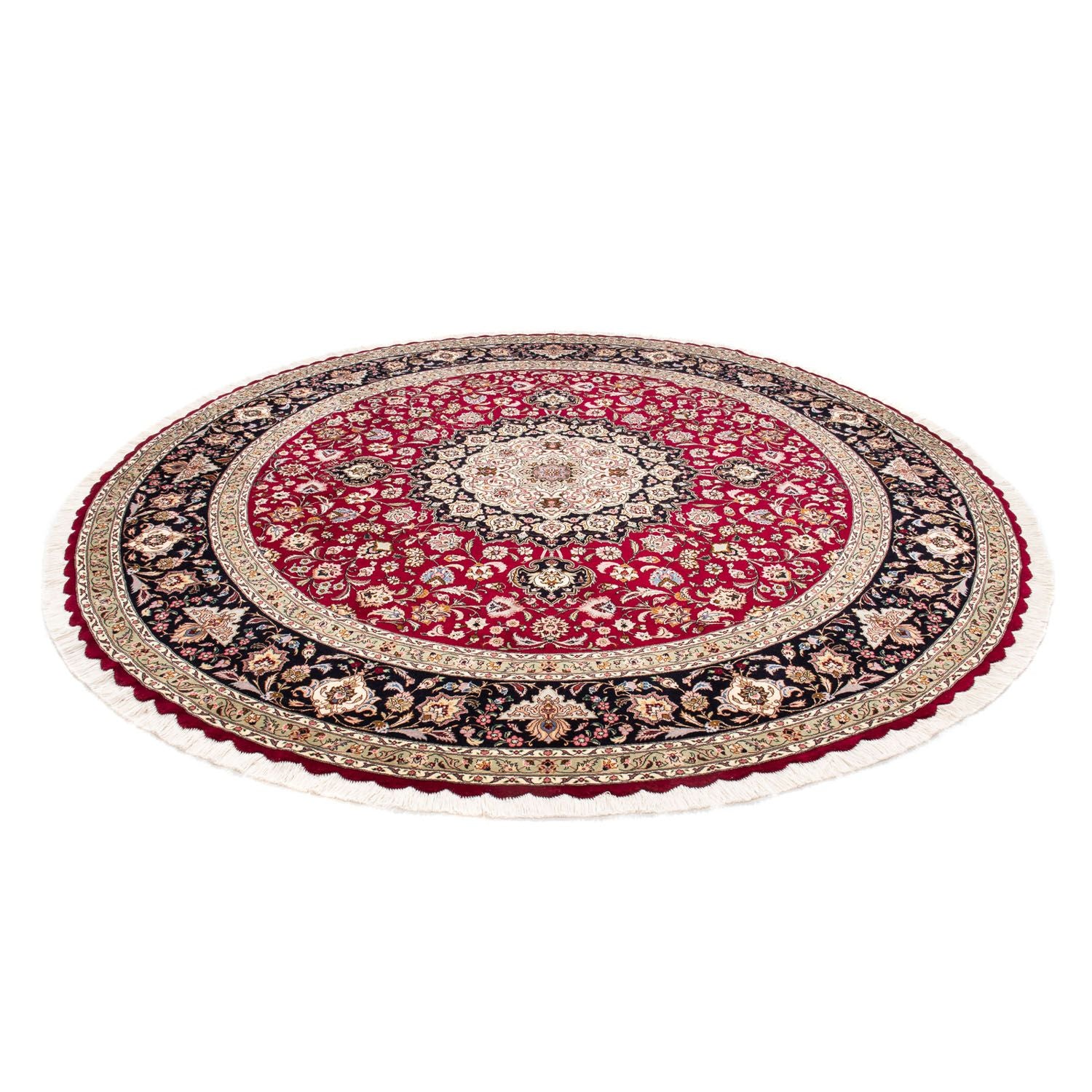 Tappeto Persero - Tabriz - Reale rotondo  - 245 x 245 cm - rosso scuro