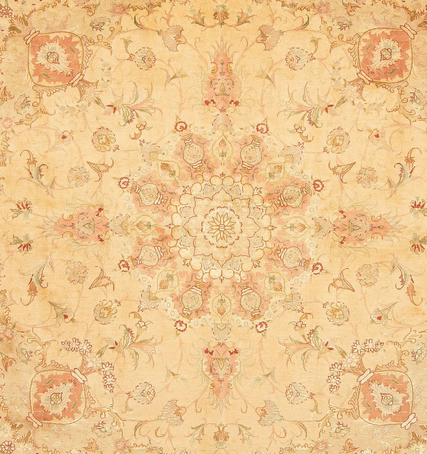 Tappeto Persero - Tabriz - Reale quadrato  - 203 x 200 cm - beige