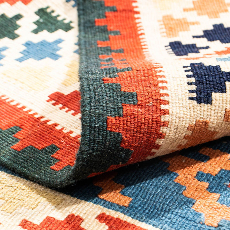 Tappeto Kelim - Orientale quadrato  - 104 x 100 cm - blu scuro