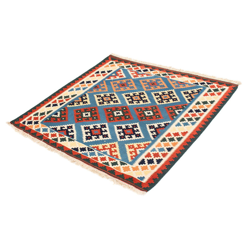Tappeto Kelim - Orientale quadrato  - 104 x 100 cm - blu scuro