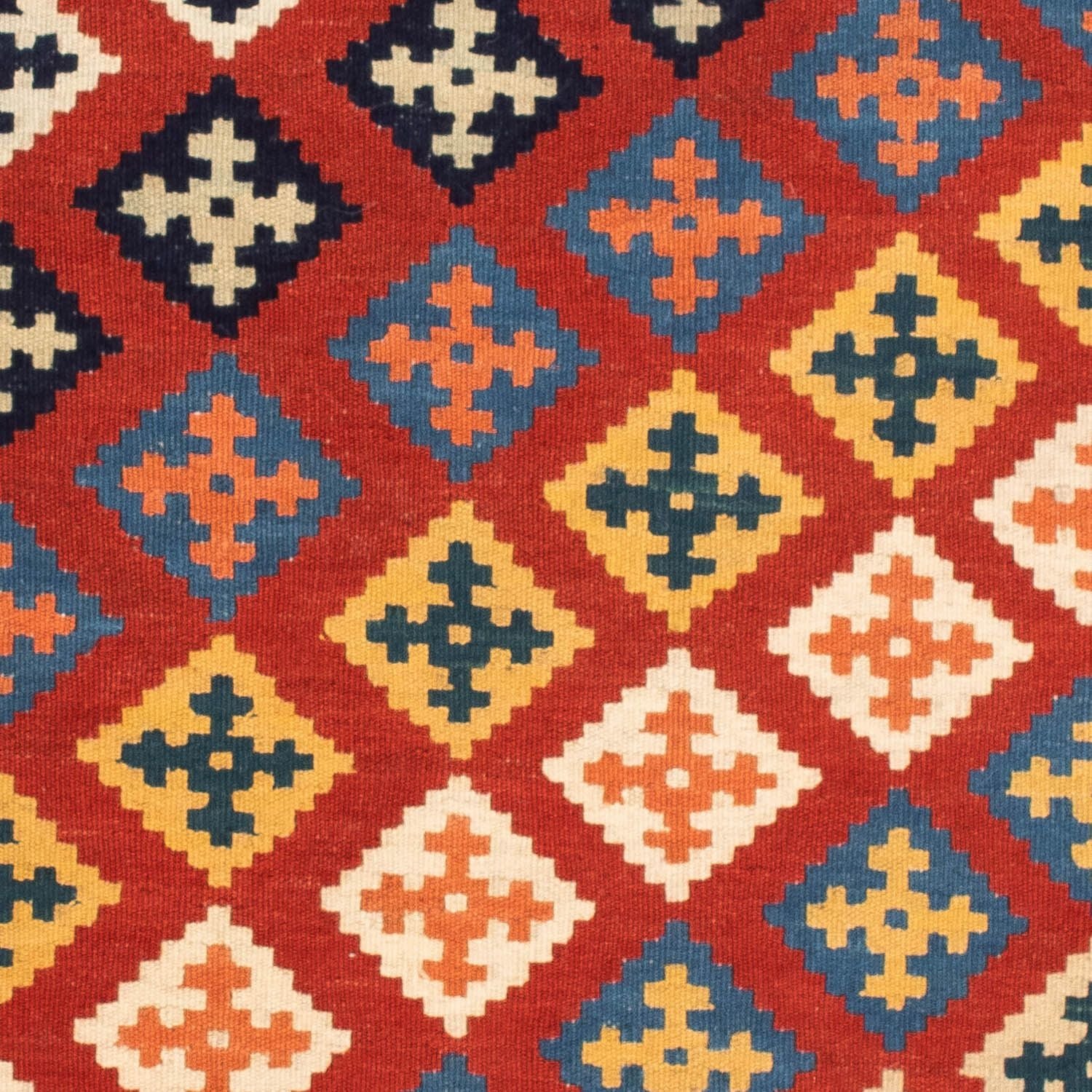 Tappeto Kelim - Orientale quadrato  - 105 x 103 cm - rosso scuro